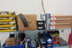 Shop Supplies including Shelf Brackets, Cable Track, Electrical Supplies, Soldering Iron and MORE on Uline 4-Shelf 60" x 24" x 70" Metal Wire Rolling Cart