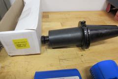 Mill Tool Holders Assorted CAT50, BT40, NMTB40, ER40 Collets, TG100 Collets, and 18x13x6" SST Wire Parts Basket