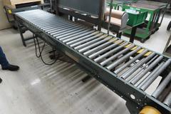 Hytrol 22" x 25' Powered Roller Conveyor System with Foot Pedal, (2) 10' Sections and (1) 5' Section