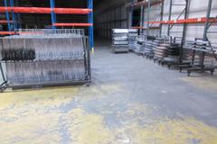 Paint Line Equipment, Several Rolling Hanging Racks, Hooks, Many Shapes and Sizes