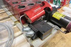 Lexair 5C 4 - Tri-Grip Collet Closer Mounted On Fixture W/ Open/Close Valve & Hytec 5000PSI Pump