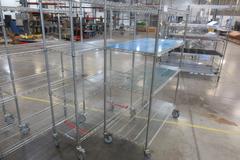 Uline Rolling Metal Wire Carts, (4) Total, (3) 48" x 18" x 69" & (1)  48" x 24" x 69"