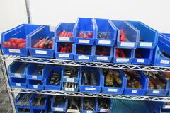 Hand Tools, Large Assortment including Sockets, Driver Head, T-Handle Allen Wrenches and MORE on Uline 6-Shelf 72" x 18" x 78" Metal Wire Rolling Cart