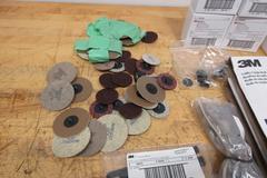 3M and Other Roloc Abrasives, Scotchbrite Polishers, (2) Rolls 3M Utility Cloth 1" x 80 Grit
