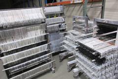 Paint Line Equipment, Several Rolling Hanging Racks, Hooks, Many Shapes and Sizes