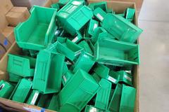 Plastic Bins, Large Assortment of Small, Medium and Large in 48" x 36" x 32" Gaylord Box