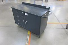 Vari-Tuff 4-Drawer Rolling Metal Cabinet with Door and Adjustable Shelf, Portable