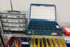 Hand Tools, Large Assortment including Socket Set, Rachet Wrenches, Clamp, Tap Wrenches, Drill Chucks, O-Ring Kit and MORE on 6-Shelf 48" x 18" x 78" Metal Wire Rolling Cart