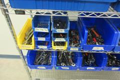 Box End Wrenches from 7/32" up to 1-13/16" on Quantum 8-Shelf 60" x 18" x 78" Metal Wire Rolling Cart