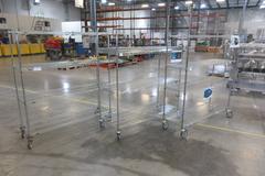 Uline Rolling Metal Wire Carts, (3) Total, (1) 60" x 18" x 78" & (1) 60" x 18" x 70" & (1)  60" x 24" x 70"