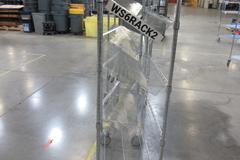Uline Rolling Metal Wire Carts with Angled Shelves (5 total) (4) 36" x 18" x 78" High and (1) 36" x 24" x 78"