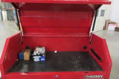 Husky 6-Drawer Top Tool Chest with Power Strip on Uline H-1495 Mobile Work Station with Contents