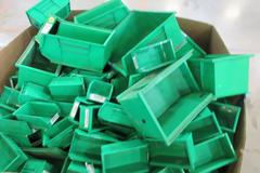 Plastic Bins, Large Assortment of Small, Medium and Large in 48" x 42" x 32" Gaylord Box