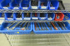 Hand Tools, including Box End Wrenches, Ratchets, Sockets and MORE on Quantum 11-Shelf 60" x 24" 78" Metal Wire Rolling Cart