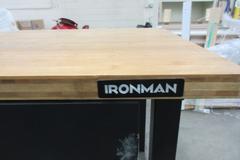 Ironman Rolling Work Bench, Metal Legs with Butcher Block Top and Single Drawer