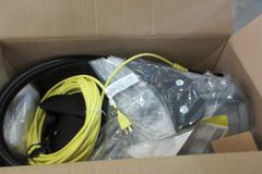 Nilfisk GD 10 Back Pack Vacuum, (3) Advance VU500 15" SMU Upright Vacuums and 2-Shelf Cart