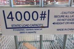 Uline H-1734, (3) Collapsible Wire Container with Casters - 48" x 40" x 43-1/2", 4000 Static Load Capacity
