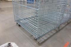 Uline H-1734, (3) Collapsible Wire Container with Casters - 48" x 40" x 43-1/2", 4000 Static Load Capacity