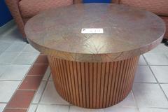 Lobby Cushioned Chairs with Folding Work Shelf (2pcs) and Round Side Table