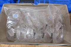 PPE Items, (7pks) Grippaz L Nitrile Gloves, Kevlar Work Sleeves, Assorted Work Gloves, Clean Room Caps, (6prs) +1.25 Safety Glassees