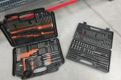 Perishable Tool, Large Assortment including Screw Gun Drill Tips, Taps, Drills, Sawzall Blades and MORE on 6-Shelf 60" x 18" x 78" Metal Wire Rolling Cart