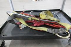 Rubbermaid Shop Cart, 3 Shelves with Dust Pans, Plumbing Fittings and More