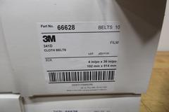 3M 4"x36"x80 Grit Sanding Belts (5 Boxes, 10 Belts Per Box),  (2) Scotch-Brite Finishing Wheels 8"x2"x3" Super Fine