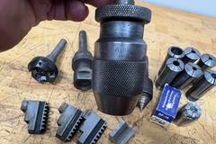 5C Collets (6), Command DF10 9/16" Collet, R8 Slitting Saw Holder, 2" x 3/4" Shank Shell Mill, Albrecht 0-5/16" Keyless Drill Chuck and More