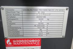 Nakamura Tome SC-250MSC CNC Turning Center, Live Milling, Sub-Spindle, Parts Catcher, 2.5" Bar Cap