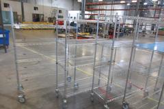 Uline Rolling Metal Wire Carts, (4) Total, (3) 48" x 18" x 69" & (1)  48" x 24" x 69"