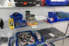 Shop Supplies including Hook Safety Latches, Zip Ties, Zip Tie Guns and MORE on 4-Shelf Uline 72" x 24" x 78" Metal Wire Rolling Cart