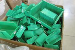 Plastic Bins, Large Assortment of Small, Medium and Large in 46" x 38" x 32" Gaylord Box