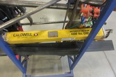 Rolling Cantilever Rack with Large Assortment of Clamps, Come-Along, Posi-Lock 210 Bearing Puller, Caldwell 76E 4800 LBS Batter Lifting Bar