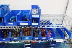 Hand Tools, Large Assortment including Sockets, Driver Head, T-Handle Allen Wrenches and MORE on Uline 6-Shelf 72" x 18" x 78" Metal Wire Rolling Cart