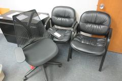 Rolling Office Desk Chair and 2 Side Chairs