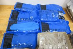 PPE Items, (7pks) Grippaz L Nitrile Gloves, Kevlar Work Sleeves, Assorted Work Gloves, Clean Room Caps, (6prs) +1.25 Safety Glassees