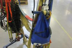 Rolling Cantilever Rack with Assorted Lifting Straps and Chains