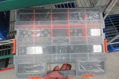 Perishable Tool, Large Assortment including Screw Gun Drill Tips, Taps, Drills, Sawzall Blades and MORE on 6-Shelf 60" x 18" x 78" Metal Wire Rolling Cart