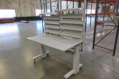 Work Bench, Heavy Duty Metal with Adjustable Shelving, Portable
