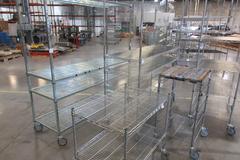 Uline Rolling Metal Wire Carts and assorted other brands, (5) Total