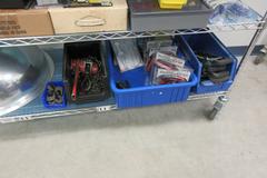 Shop Supplies including Shelf Brackets, Cable Track, Electrical Supplies, Soldering Iron and MORE on Uline 4-Shelf 60" x 24" x 70" Metal Wire Rolling Cart