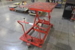 Presto Lever Acuated Lift Cart, 1500 LBS Capacity, 4' x 3" Table, Lifts from 9" to 45"