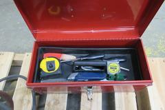 Small Tool Box with assorted Tools and Other Items on Pallet