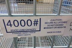 Uline H-1734, (3) Collapsible Wire Container with Casters - 48" x 40" x 43-1/2", 4000 Static Load Capacity