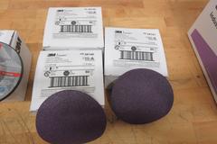 3M Grinding Discs and Wheels New in Packages, (100pcs) 4" Fiibre Discs 36+, (10pcs) 4.5" Grinding Wheels, (100pcs) Hookit 5" 60 Grit, (50pcs) Hookit 5" 80 Grit