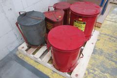 Oily Rag Waste Cans, Justrite and Others (5pcs) 