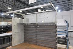 Work Bench, Heavy Duty Metal, Adjustable with Wood Top and Adjustable Shelving