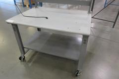 Uline Heavy Duty Metal Bench with Lower Shelf and Overhead Light