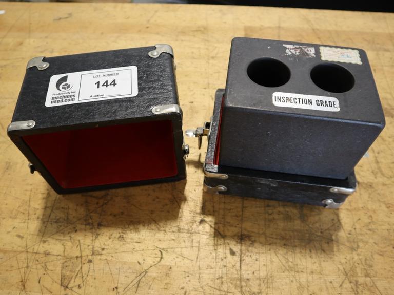 Micro-Flat Precision Granite Block 6" x 4.5" x 6" High with (2) 2.75" Diameter Holes, Protective Case