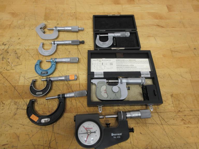 Starrett, Lufkin, Mitutoyo, Assorted Indicators, Pressure, Vernier 0-1" and 1-2"